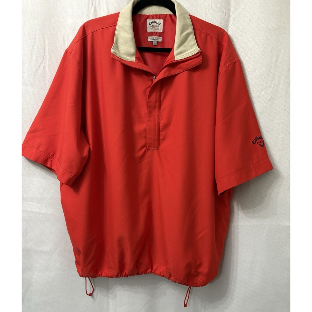 Callaway Golf Jacket Brushed Microfiber Red Size Large 1/4 zip‎
